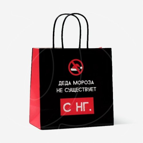 Пакет бумажный "Деда мороза не существует" 22х22х11 см 4865440