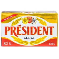 Масло сливочное несоленое President 82% 180 г Только для КЛД
