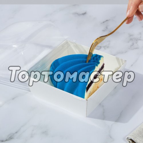 Коробка для бенто-торта и моти белая 17,5х17,5х9 см дно 14,5х14,5 см SMART PACK 900 - W + Lid SmartPack 900 domе