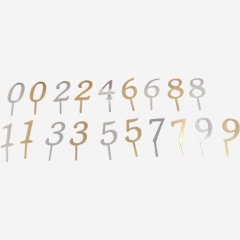 Топпер декоративный акриловый "Цифра 7" Золото 6,5 см цифра-3