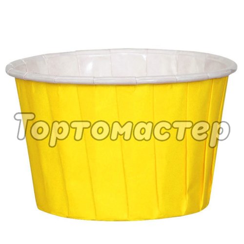 Капсула бумажная с подворотом Жёлтая (с ламинацией) ForGenika D50 H40 100 шт ForG MUFFIN PRO Y/W 50*40 C,          б-11