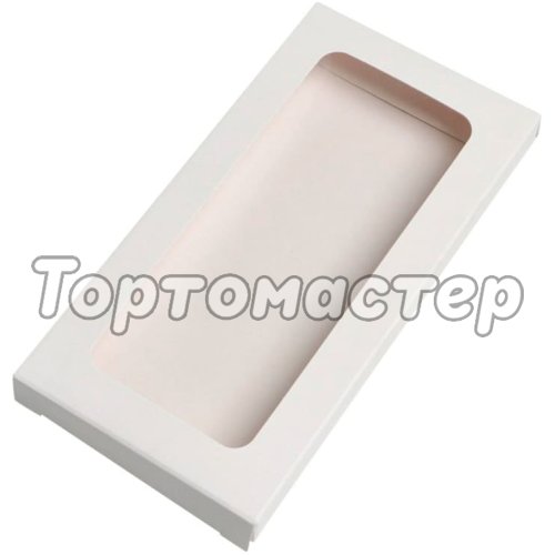 Коробка для шоколадной плитки Белая 18х9х1,5 см ForGenika Chocolate Window White 50 шт ForG CHOCO I W W 180*90*15 ST