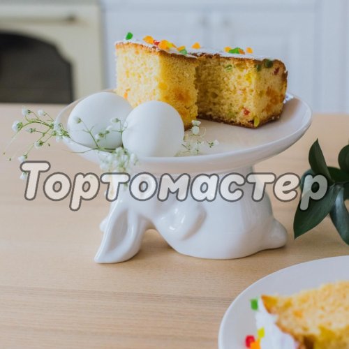 Блюдо керамическое для десертов "Пасхальный зайка" 4826164