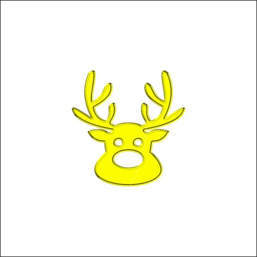 Топпер декоративный акриловый "Новогодний олень" Золото 4,5х4,5 см ТСК224