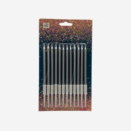 Свечи декоративные Серебро 13 см 12 шт 