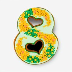 Вырубка пластиковая "Цифра 8 с сердечками" 11 см 640011