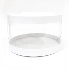 Коробка для торта тубус белая 24х14 см 