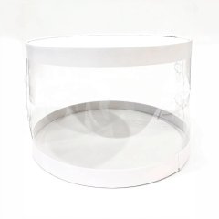 Коробка для торта тубус белая D30 H19 см 