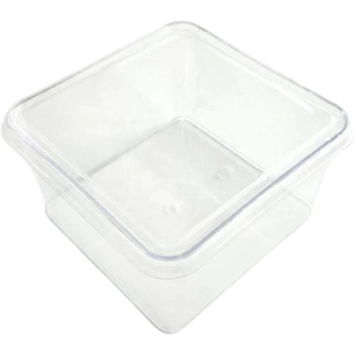 Креманка пластиковая с крышкой Квадрат 350 мл 25 шт 262593	