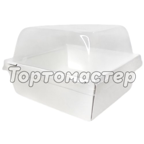 Упаковка для бенто-торта и моти Белая ForGenika 13х13х9,5 см дно 11х11 см SMART PACK 550 - W + Lid SmartPack 550 domе, ECO SmartPack 550 box, ForG SMART PACK Dome L W 112*112*85