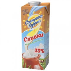 Сливки Солнышко Кубани 33% 1 л без скидки