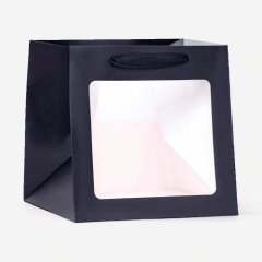 Пакет бумажный с окном Чёрный 20х20х20 см 9608104
