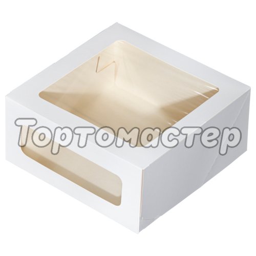 Коробка для торта с окном 22х22х10 см ForG CAKE II W W 220*220*100