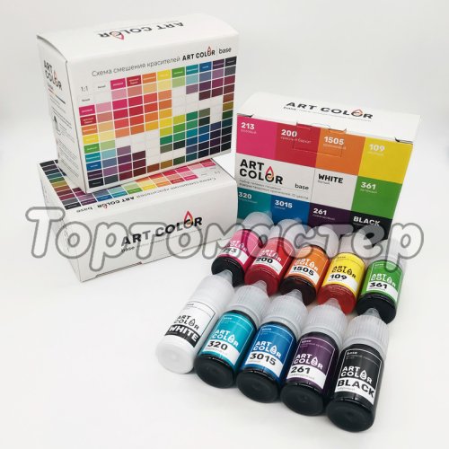 Набор красителей пищевых гелевых водорастворимых Art Color Base 10 шт BASE-11474-010