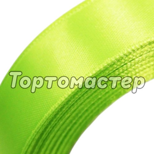 Лента для декора и упаковки Атласная Салатовая 