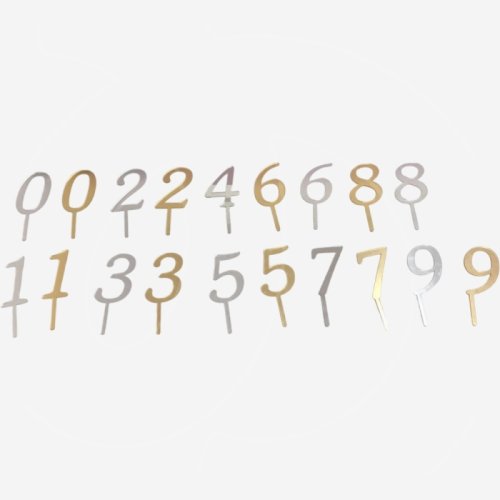 Топпер декоративный акриловый "Цифра 5" Серебро 6,5 см цифра-3